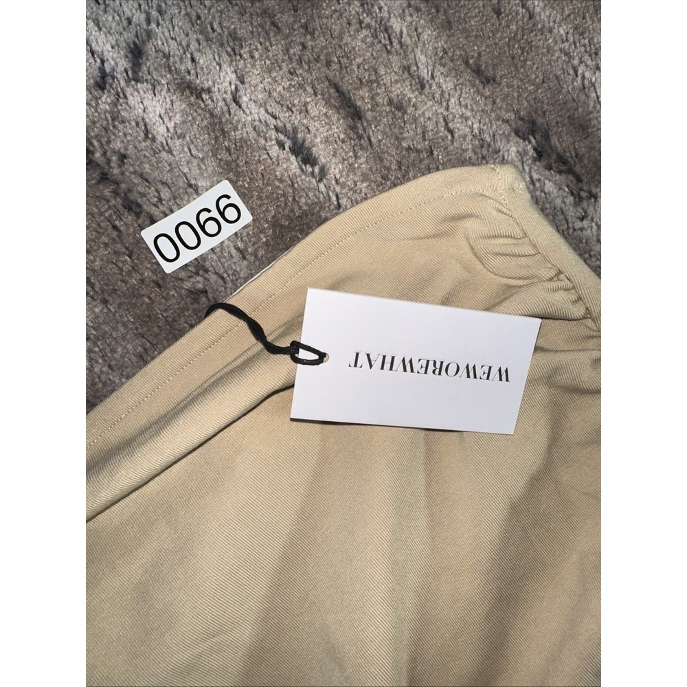 We Wore What Revolve Bodysuit Womens Size Med Beige Ruched Strapless Cotton Rib - Picture 2 of 5